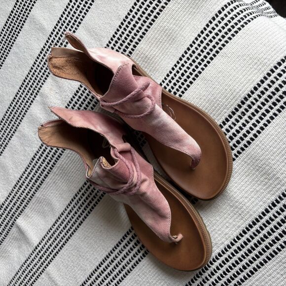 Very G Womens Dusk Pink Canvas Thong Sandals Shoes 6 Medium - Picture 3 of 9